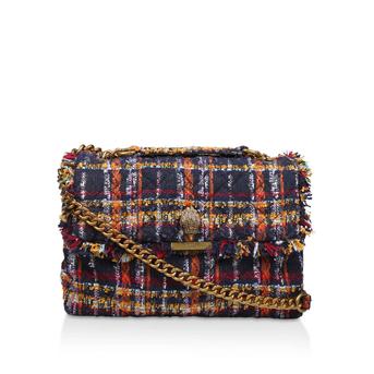 Large Tweed Kensington Orange Tweed Shoulder Bag from Kurt Geiger London