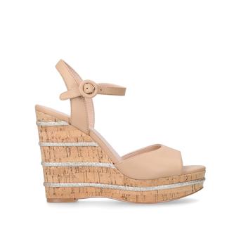 Ally Tan High Heel Wedge Sandals from Kurt Geiger London
