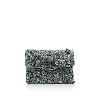 Mini Tweed Kensington Green Tweed Embellished Mini Shoulder Bag from Kurt Geiger London
