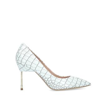 Britton 90 White Croc Print Stiletto Heel Court Shoes from Kurt Geiger London