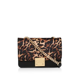 Bleu Chain Cross Body Black And Leopard Print Cross Body Bag With Chain Strap from Carvela