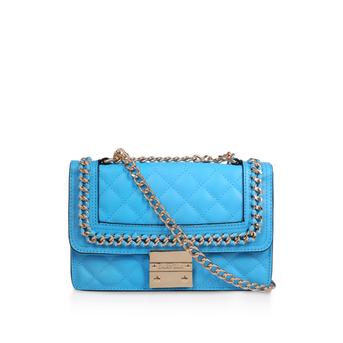 Bailey Quilted Chain Shoulder Bag Blue Quilted Shoulder Bag from Carvela