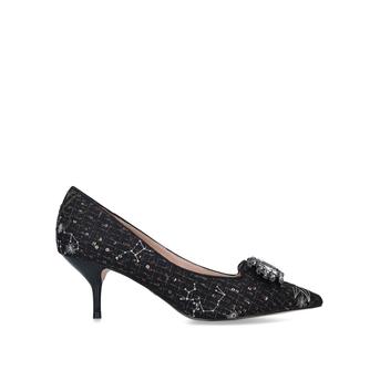Pia Jewel Black Tweed Mid Heel Court Shoes from Kurt Geiger London