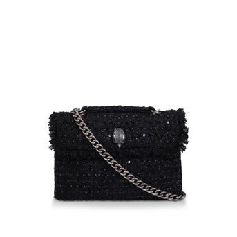 Tweed Kensington Black Tweed Shoulder Bag from Kurt Geiger London