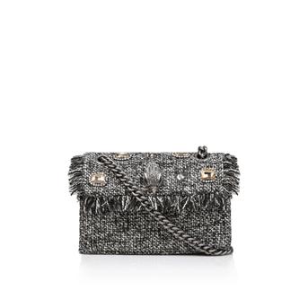 Mini Tweed Kensington Grey Tweed Shoulder Bag from Kurt Geiger London