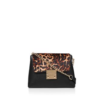 Mini Blink Shoulder Bag Black And Leopard Print Shoulder Bag from Carvela