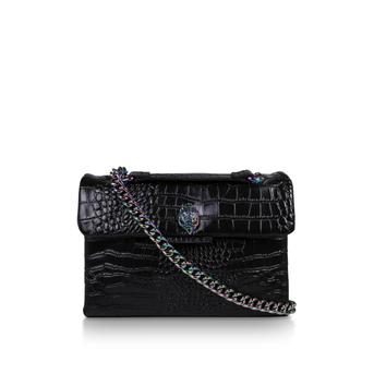 Croc Kensington Black Croc Leather Bag from Kurt Geiger London