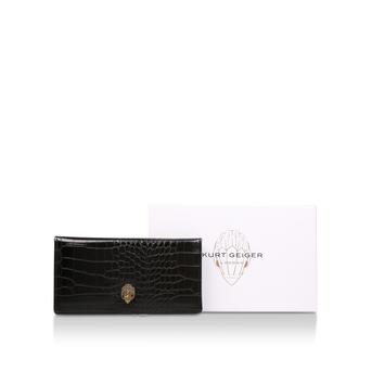 Eagle Wallet Black Croc Purse In Gift Box from Kurt Geiger London
