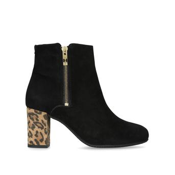 Rail Black Suede Ankle Boot With Leopard Heel from Carvela Comfort