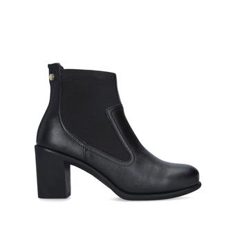 Roo Black Leather Block Heel Ankle Boots from Carvela Comfort
