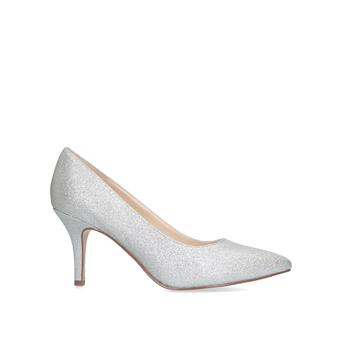Flagship 75 Metallic Silver Mid Heel Court Shoes from Nine West