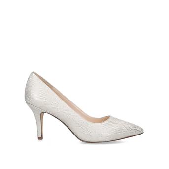 Flagship 75 Metallic Snake Print Mid Heel Court Shoes from Nine West