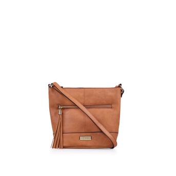 Betty Zip Top Tassel Bag Tan Tassel Shoulder Bag from Carvela