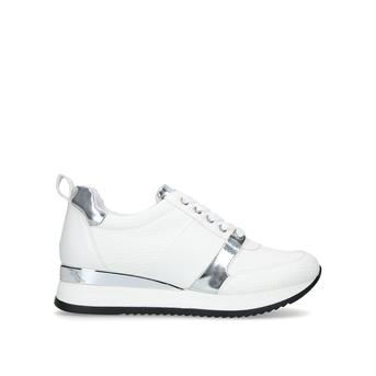 Justified White and Metallic Low Top Trainers from Carvela
