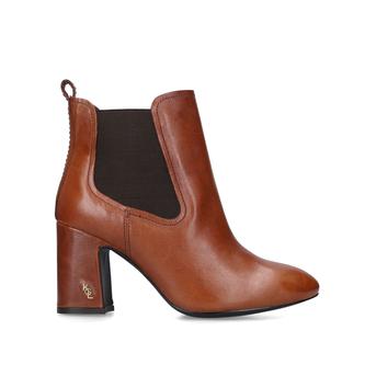 Raylan Tan Leather Block Heel Ankle Boots from Kurt Geiger London