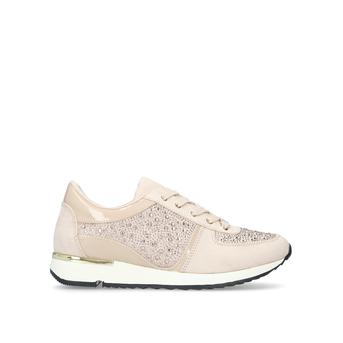 Jist Nude Embelllished Lace Up trainers from Carvela