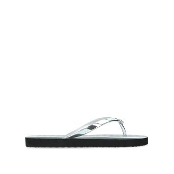 Mk Flip Flop Silver Flip Flops from Michael Michael Kors