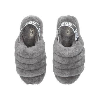 grey ugg fluff yeah slide