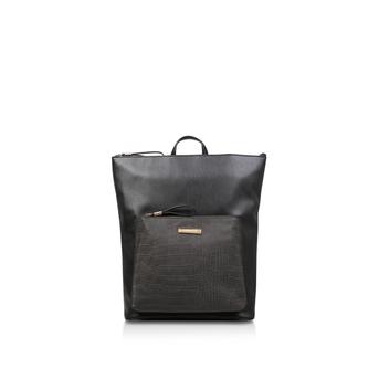 Calypso Zip Top Backpack Black Croc Effect Backpack from Carvela