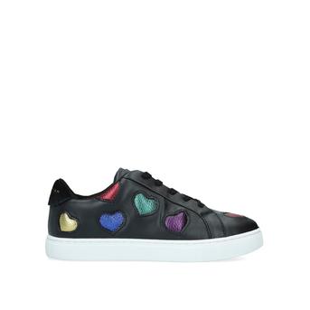 Mini Lane Love Kids Black Rainbow Hearts Trainers Ages 8-13 from Kurt Geiger London