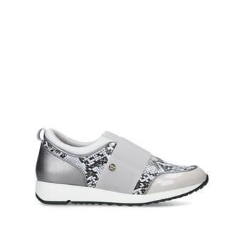 Karla Grey Snake Print Trainers from Miss KG