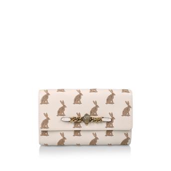 Kensington Chain Wallet Cream Rabbit Embroidered Clutch Bag from Kurt Geiger London