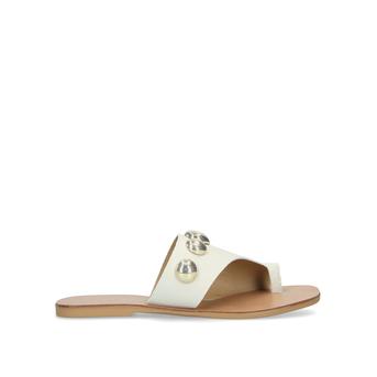 Deena White Studded Flat Sandals from Kurt Geiger London