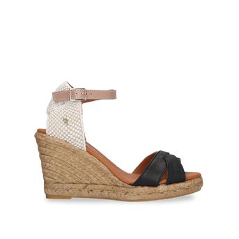 Leona Black Espadrille Wedge Sandals from Kurt Geiger London