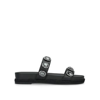 Maiden Black Leather Embellished Flat Sandals from Kurt Geiger London