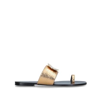 Orchid Gold Leather Flat Sandals from Kurt Geiger London