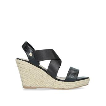 Daffodil Black Espadrille Wedge Sandals from Miss KG