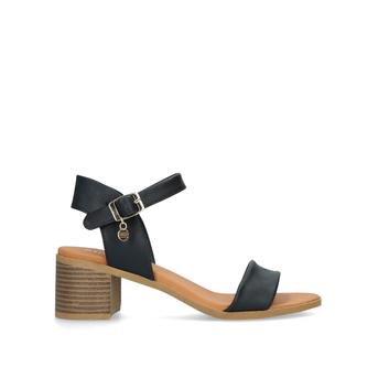 Putty Black Block Heel Strappy Sandals from Miss KG