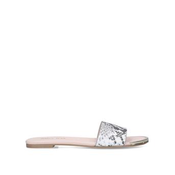Zelda Grey Snake Print Sliders from Miss KG