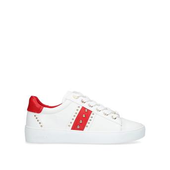 Jargon Red And White Embellished Low Top Trainers from Carvela