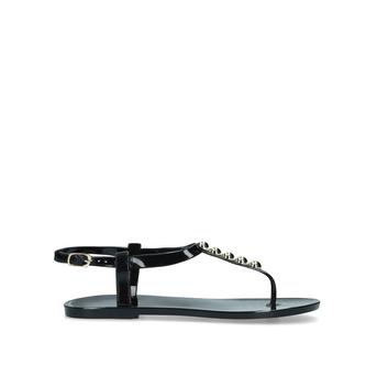 Bora Black Jelly Embellished Flat Sandals from Carvela