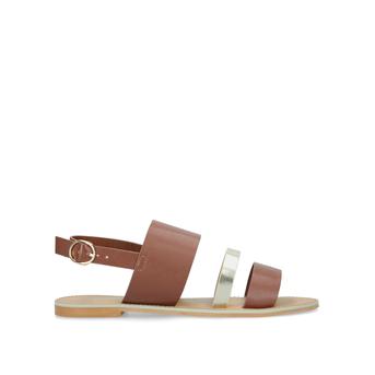 Binkle Tan And Gold Strappy Sandals from Carvela