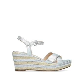 Swoon Silver Espadrille Wedge Sandals from Carvela