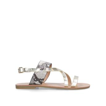 Brink Gold And Snake Print Strappy Sandals from Carvela