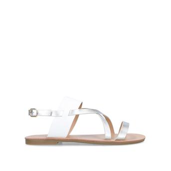 Brink White And Silver Strappy Sandals from Carvela
