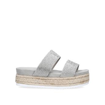 Belize Grey Embellished Flatform Sandals from Carvela