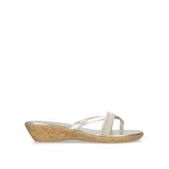 Liv Gold Embellished Wedge Sandals from Carvela Comfort