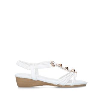 Lexi White Embellished Low Wedge Sandals from Carvela Comfort