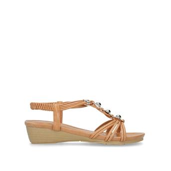 Lexi Tan Embellished Low Wedge Sandals from Carvela Comfort