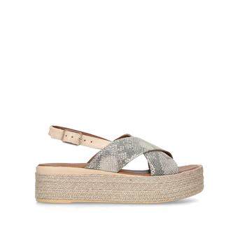 Snakey Metallic Snake Print Flatform Sandals from Carvela Comfort