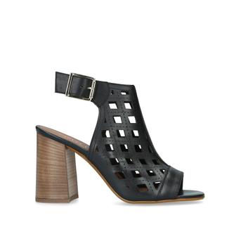 Arc Black Leather Flared Heel Sandals from Carvela