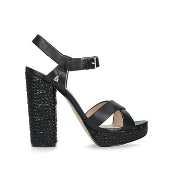 Mittie Black Leather Block Heel Platform Sandals from Aldo