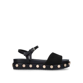 Ripple Black Flat Studded Sandals from KG Kurt Geiger