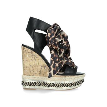 Rosa High Heel Wedge Sandals With Leopard Print Ties from KG Kurt Geiger