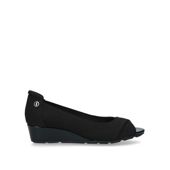 Corner Black Wedge Peep Toe Sandals from Anne Klein