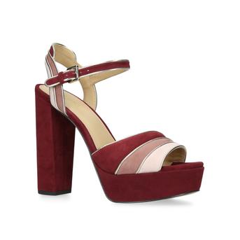 Harper Platform Burgundy Suede Platform Heeled Sandals from Michael Michael Kors